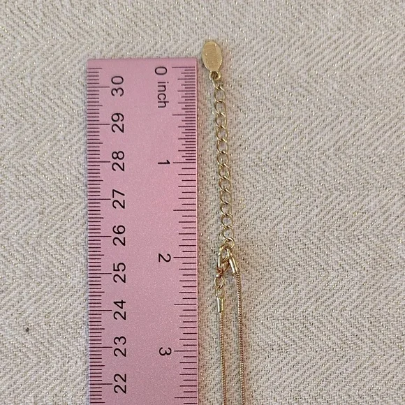 Vintage Landau Necklace Gold Ribbon Swirl Pendant on 16" Snake Chain w/Extender - Picture 11 of 12